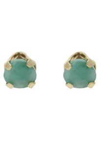 Firetti Damen Paar Ohrstecker "Schmuck Geschenk Gold 585 Ohrschmuck Farbstein Edelstein Smaragd", Gelbgold 585, gold, Gelbgold 585, Ohrringe, mit