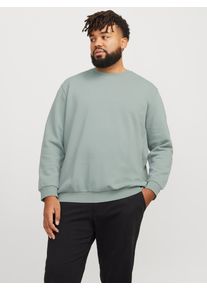 Jack & Jones PlusSize Herren Sweatshirt "JJEBRADLEY SWEAT CREW NOOS PLS", grün, modisch, Gr. XXXL, JACK & JONES PLUSSIZE, unifarben, angeraute Sweatware, Obermaterial: 61%