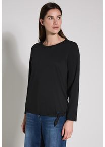 Cecil Damen Langarmshirt, schwarz, casual, Gr. M, unifarben, Web, Stoff, 50% Baumwolle, 50% Modal, Shirts, aus softem Materialmix