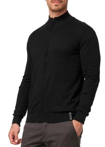 INDICODE Herren Strickjacke "INChancellor", schwarz, modisch, Gr. M, unifarben, Strick, Obermaterial: 80% Baumwolle, 20% Polyester, Strickjacken