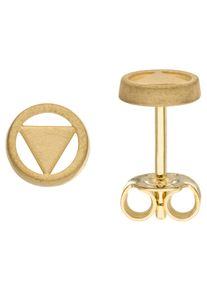 Jobo Damen Paar Ohrstecker "Dreieck", Gelbgold 375, gelb, Gelbgold 375, Ohrringe, 375 Gold 6 mm