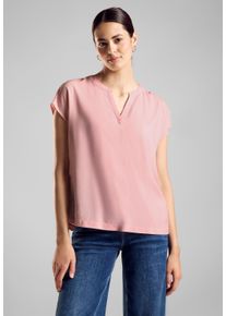 Street One Damen Shirtbluse, rosa, casual, Gr. 42, unifarben, Stoff, 100% Viskose, Blusen, aus softer Viskose