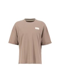 Herren T-Shirt "Alpha Industries Men - T-Shirts Organics OS Roll-Up T-Shirt", braun, Gr. L, Alpha Industries, Obermaterial: 100% Baumwolle, Shirts