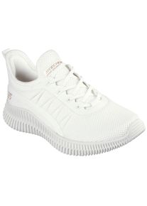 Skechers Damen Slip-On Sneaker "BOBS GEO-NEW AESTHETICS", Gr. 41, weiß, Textil, sportlich, Schuhe, Freizeitschuh, Schlupfschuh in veganer Verarbeitung