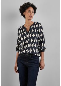 Street One Damen Langarmbluse, blau, casual, Gr. 36, bedruckt, Stoff, 100% Viskose, Blusen, aus softer Viskose