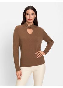Heine Damen Stehkragenpullover "Pullover", braun, Gr. 38, unifarben, 50% Viskose, 28% Polyester, 22% Polyamid, Pullover