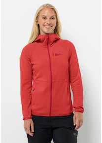 Jack Wolfskin Damen Fleecejacke "KOLBENBERG HOODED FZ W", rot, Gr. XXL, OBERSTOFF: 95% POLYESTER, 5% ELASTHAN; Futter: 100% POLYESTER, Jacken