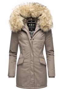 Navahoo Damen Wintermantel "Cristal", grau, modisch, Gr. XL, Oberstoff: 65% Polyester, 35% Baumwolle, Futter: 100% Polyester, Wattierung: 100%