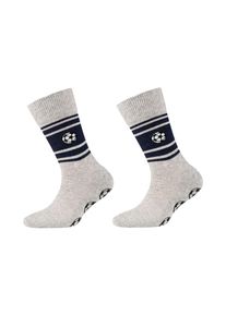 Camano Kinder Socken "Socken 2er Pack", Gr. 35, grau, 85% Baumwolle 14% Polyamid 1% Elasthan, gemustert, Socken