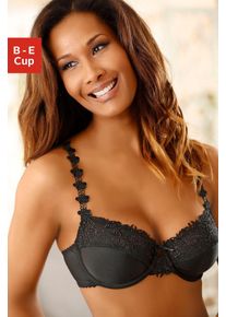 Nuance Damen Bügel-BH, Gr. 80, schwarz, Spitze, Obermaterial: 50% Polyester, 30% Polyamid, 20% Elasthan, sexy, BHs, mit schöner Stickereispitze am