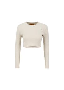 Damen Longsleeve "Alpha Industries Women - Longsleeves X-Fit Rib LS C Women", weiß, Gr. XS, Alpha Industries, Obermaterial: 50% Baumwolle, 50%