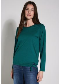Cecil Damen Langarmshirt, blau, casual, Gr. XXL, unifarben, Web, Stoff, 50% Baumwolle, 50% Modal, Shirts, aus softem Materialmix
