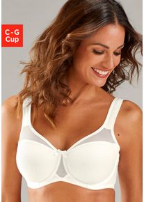 Nuance Damen Minimizer-BH, Gr. 95, beige, Netz, Obermaterial: 79% Polyamid, 15% Polyester, 6% Elasthan, feminin, BHs, mit Bügel und transparenten