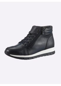 Heine Damen Schnürstiefelette, Gr. 40, blau, Leder, Glattleder, Glattleder, modisch, Schuhe