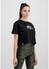 Damen T-Shirt "Alpha Industries Women - T-Shirts Basic Boxy T Women", schwarz, Gr. XS, Alpha Industries, Obermaterial: 80% Baumwolle, 20% Polyester,