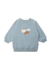 Liliput Herren Sweatshirt "Croissant Bonjour", blau, Gr. 110, bedruckt, 80% Baumwolle, 20% Polyester, Sweatshirts, mit niedlichem Frühstücks-Print