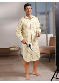 Herren Nachthemd "Nachthemd", Gr. 44, beige, 100% Baumwolle, gemustert, Kleider