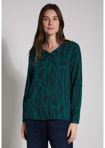 Cecil Damen Langarmbluse, blau, casual, Gr. XXL, bedruckt, Stoff, 100% Viskose, Blusen, aus softer Viskose