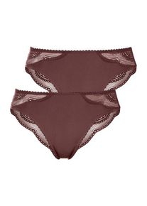 Lascana Brasilslip violett Gr. 32/34 für Damen. Mit Spitze. Nachhaltig.