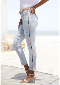Lascana High-waist-Jeans blau Gr. 34 für Damen. Mit Stickerei. Figurbetont. Nachhaltig.