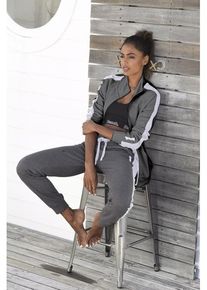 BENCH. LOUNGEWEAR Sweatjacke mehrfarbig Gr. 32/34 für Damen. Ohne Ausschnitt und Logodruck. Bequem. Nachhaltig.