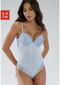 s.Oliver Body 'Amelie' blau Gr. 70 Cup A für Damen. Mit herzförmiger Ausschnitt. Mit Integriertem Kissen und mit Bügel. Figurbetont