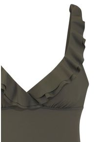 JETTE Badeanzug 'Volant' Oliv Gr. 36 Cup B. Mit Rüschen. Ohne Bügel