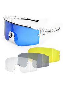 YEAZ Sport-Sonnenbrille Weiß/Blau SUNTHRILL Set