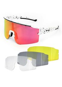 YEAZ Sport-Sonnenbrille Weiß/Blau SUNTHRILL Set