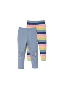 Tchibo 2 Kleinkind-Leggings - Hellblau/Gestreift - Kinder - Gr.: 110/116