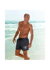 Badeshorts Chiemsee "Melange", Herren, Gr. S (46/48), N-Gr, schwarz, Microfaser, Polyester, meliert, Badehosen Badeshorts, mit Logodruck, seitliche Eingrifftaschen