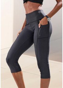 Lascana Caprileggings schwarz Gr. XS (32/34) für Damen. Mit Allover-Druck. Figurbetont. Nachhaltig.