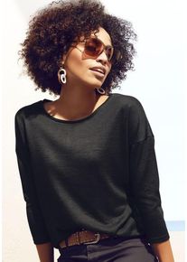 Lascana 3/4-Arm-Shirt 'aus feinem Strick' schwarz Gr. 36/38 für Damen. Mit Rundhals. Bequem