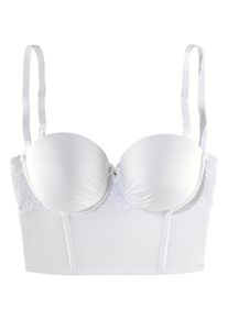 Lascana Damen Corsage, Gr. 75, weiß, Obermaterial: 85% Polyamid, 15% Elasthan, sexy, Corsagen, mit herausnehmbaren Push-up Kissen, sexy Dessous