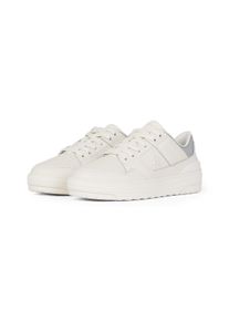 Tommy Hilfiger Damen Plateausneaker "FEMININE BASKET SNEAKER", Gr. 42, weiß, Leder, sportlich, Schuhe, Schnürschuh, Halbschuh, Freizeitschuh mit