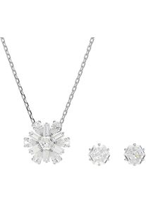 Swarovski Damen Ohrring und Ketten Set "Idyllia E Florere Schneeflocke, 5691486", silber, Metall, Schmuck-Sets, mit Swarovski Kristallen