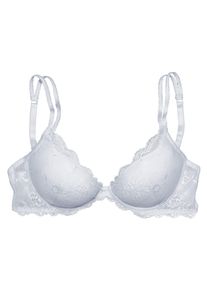 Vivance Damen Push-up-BH, Gr. 85, weiß, Spitze, Obermaterial: 91% Polyamid, 9% Elasthan, feminin, BHs, mit 2 Tragevarianten, Dessous