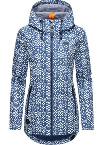Ragwear Damen Outdoorjacke "Zuzka Ikat", blau, casual, Gr. XS, Außenmaterial: 100% Polyester, Innenfutter: 100% Polyester, Jacken, Wasserdichte