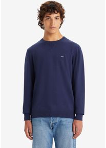 Levi's LEVI'S Herren Rundhalspullover "LIGHTWEIGHT HM SWEATER", blau, casual, Gr. M, Strick, Obermaterial: 94% Baumwolle, 4% Polyamid, 2% Elasthan, Pullover