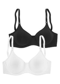 Petite Fleur Damen Still-BH, Gr. 80, schwarz, Jersey, Obermaterial: 93% Baumwolle, 7% Elasthan, Basic, BHs, mit Bügel aus Baumwolle