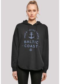 F4NT4STIC Damen Kapuzenpullover "Ostsee Logo Knut & Jan Hamburg", schwarz, casual, Gr. S, Obermaterial: 100% Baumwolle, Pullover, Print