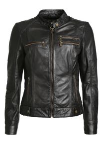 JCC Damen Bikerjacke "Sirpa", schwarz, Gr. 38, Obermaterial: 100% Leder, Lamm / Futter: 100% Polyester, Jacken