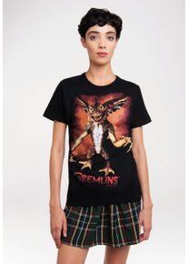 logoshirt Damen T-Shirt "Gremlins", schwarz, casual, Gr. L, bedruckt, 100% Baumwolle, Shirts, mit lizensiertem Print