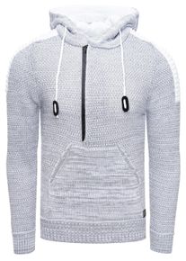 Rusty Neal Herren Kapuzensweatshirt "Knitwear", grau, casual, Gr. L, unifarben, 70% Polyacryl, 30% Baumwolle, Sweatshirts, mit praktischem