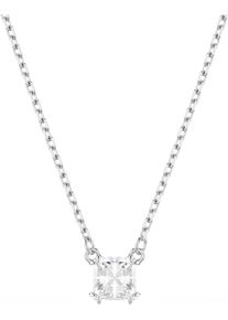 Swarovski Damen Kette mit Anhänger "Stilla Square Attract, 5701903, 5701904", Metall, L: 45cm, silber, Metall, Halsketten, mit Swarovski Zirkonia