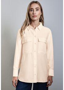 Street One Damen Hemdbluse, weiß, casual, Gr. 36, unifarben, Stoff, 88% Viskose, 12% Polyamid, Blusen, mit Brusttaschen