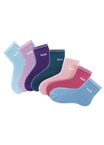 H.I.S. H.I.S Damen Kurzsocken, Gr. 35, bunt, Polyamid, Baumwolle, geringelt, uni, Socken, mit Vollfrottee