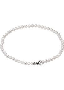 ADRIANA Damen Perlenkette "Schmuck Geschenk Silber 925 Halskette Taormina Herz, T7, T8", 45, Silber 925 (Sterlingsilber)-Seide-Perlen, B: 7mm, bunt,