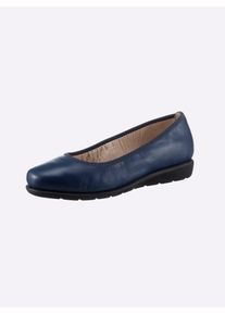 Classic Basics Damen Ballerina, Gr. 38, blau, Glattleder, Basic, Schuhe