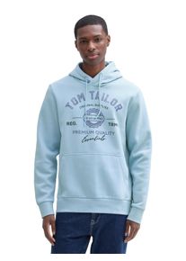Tom Tailor Herren Kapuzensweatshirt, blau, casual, Gr. XXL, bedruckt, Sweatware, Obermaterial: 70% Baumwolle, 30% Polyester, Sweatshirts, mit Kapuze